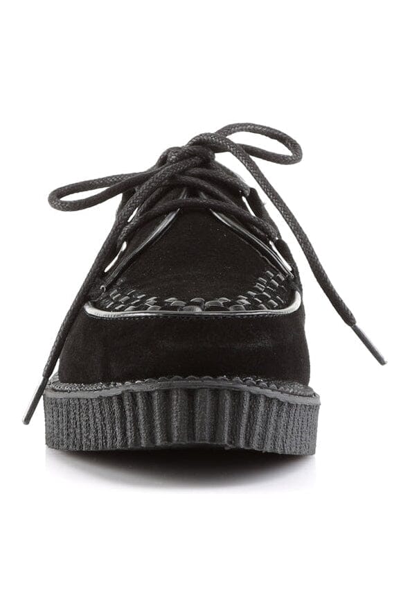 Demonia CREEPER-602S Black Suede Leather Creeper in Black Suede Leather