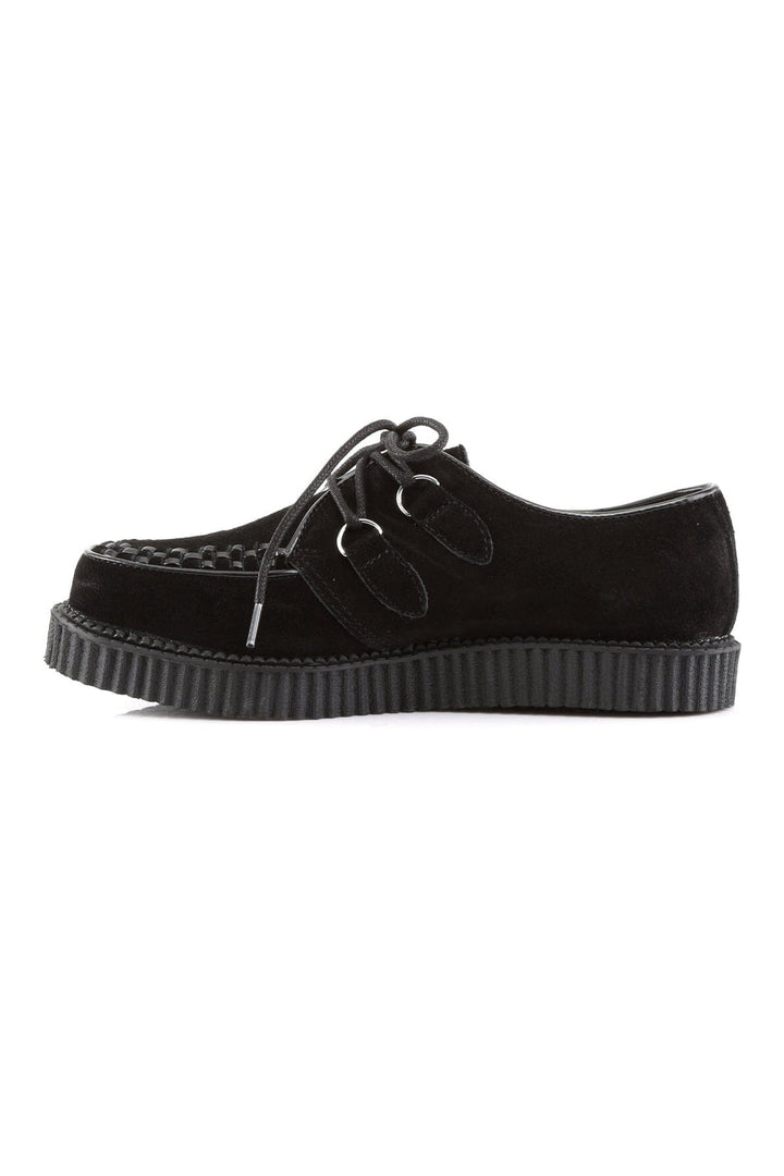 CREEPER-602S Black Suede Leather Creeper-Creepers-Demonia-SEXYSHOES.COM