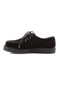 Demonia CREEPER-602S Black Suede Leather Creeper in Black Suede Leather