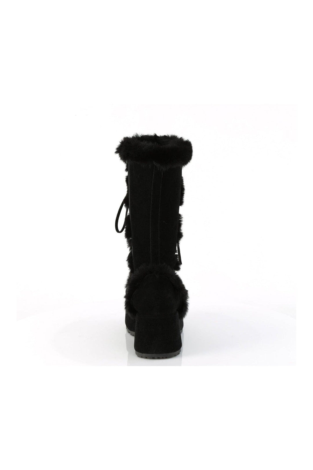 Demonia CUBBY-311 Black Vegan Suede Knee Boot in Black Vegan Suede