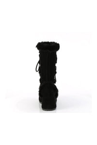 Demonia CUBBY-311 Black Vegan Suede Knee Boot in Black Vegan Suede