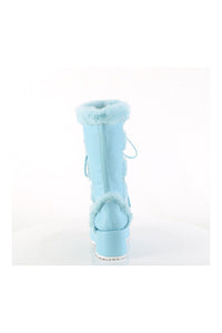 Demonia CUBBY-311 Blue Vegan Leather Knee Boot in Blue Vegan Leather