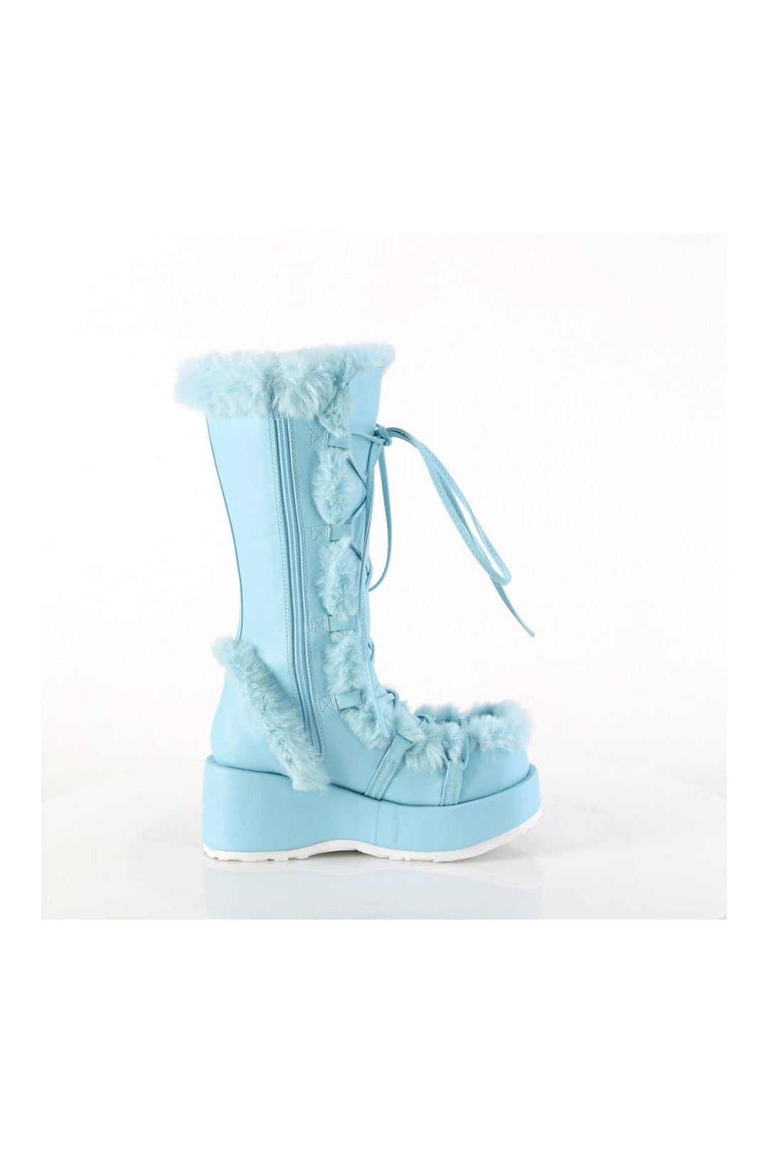 Demonia CUBBY-311 Blue Vegan Leather Knee Boot in Blue Vegan Leather