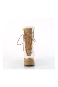 Demonia CUBBY-311 Brown Vegan Suede Knee Boot in Brown Vegan Suede