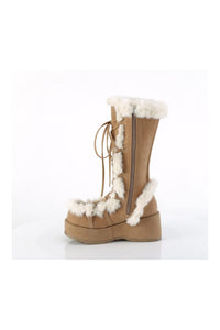 Demonia CUBBY-311 Brown Vegan Suede Knee Boot in Brown Vegan Suede