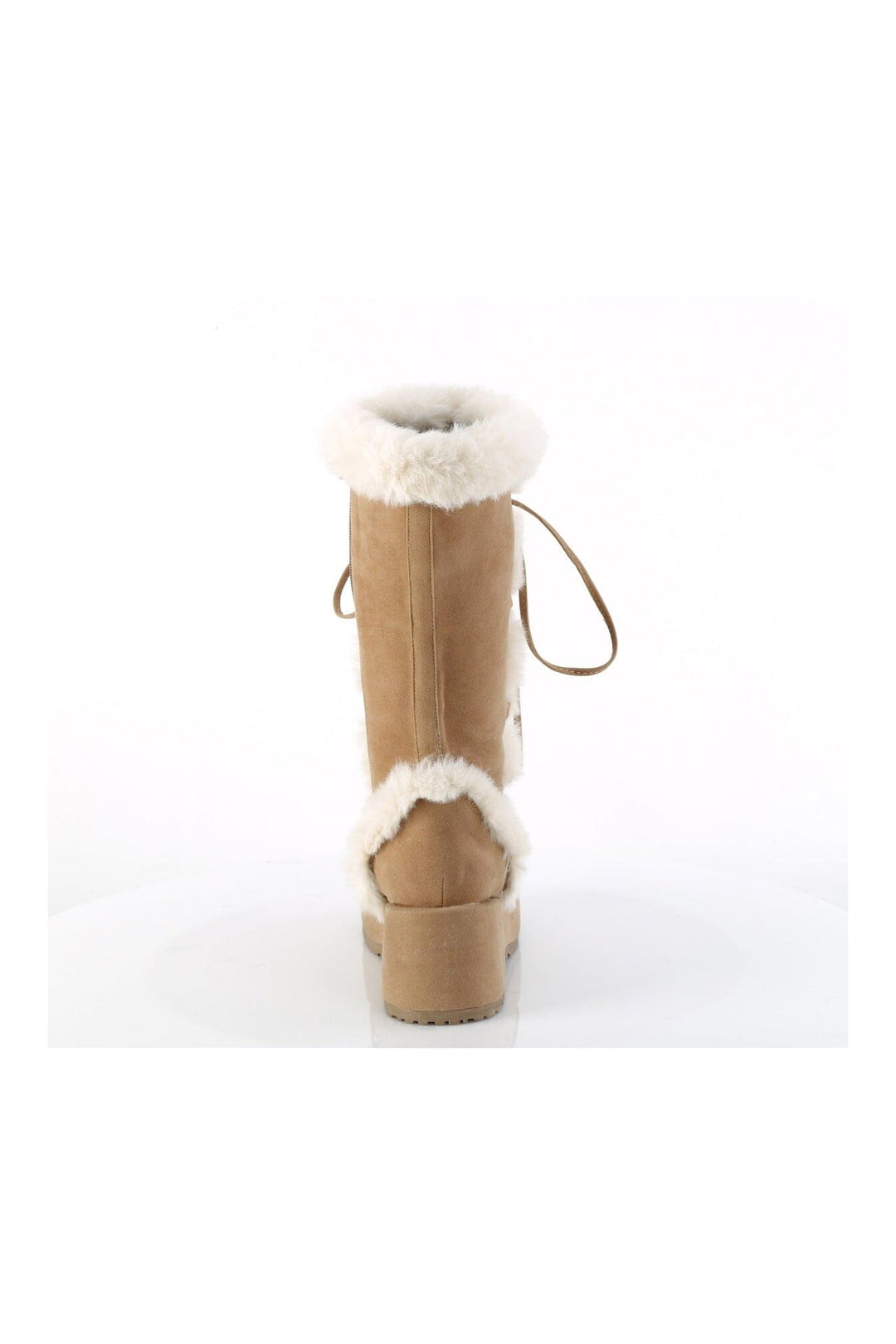 Demonia CUBBY-311 Brown Vegan Suede Knee Boot in Brown Vegan Suede