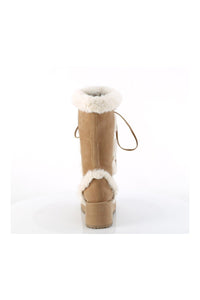 Demonia CUBBY-311 Brown Vegan Suede Knee Boot in Brown Vegan Suede