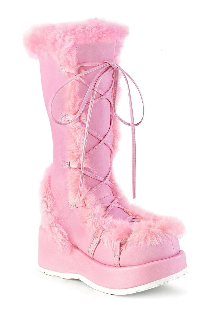 CUBBY-311 Pink Vegan Leather Knee Boot-Knee Boots-Demonia-Pink-10-Vegan Leather-SEXYSHOES.COM