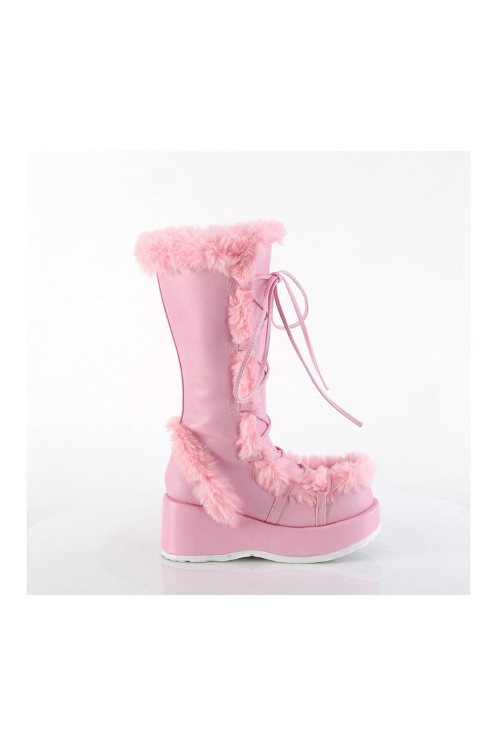 CUBBY-311 Pink Vegan Leather Knee Boot-Knee Boots-Demonia-SEXYSHOES.COM