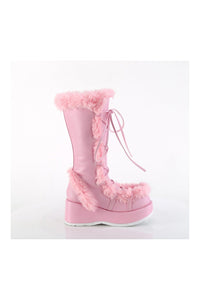 Demonia CUBBY-311 Pink Vegan Leather Knee Boot in Pink Vegan Leather