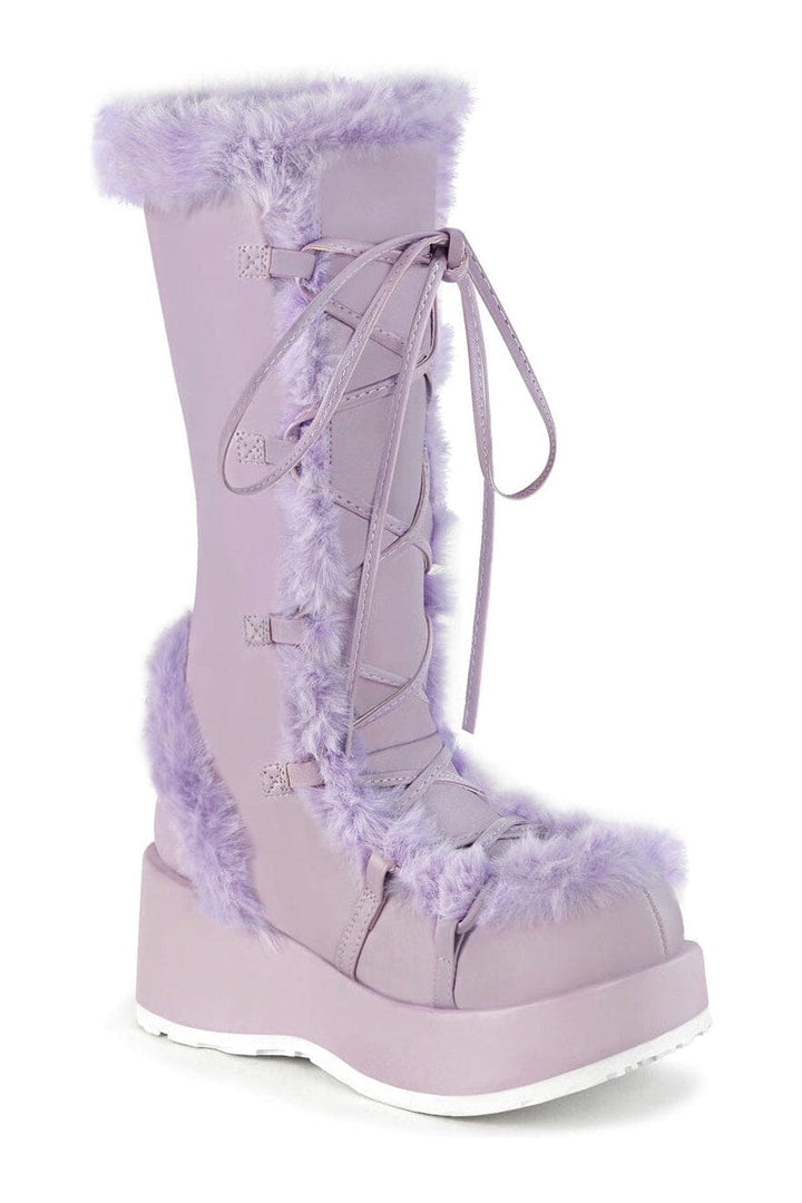 CUBBY-311 Purple Vegan Leather Knee Boot-Knee Boots-Demonia-Purple-10-Vegan Leather-SEXYSHOES.COM