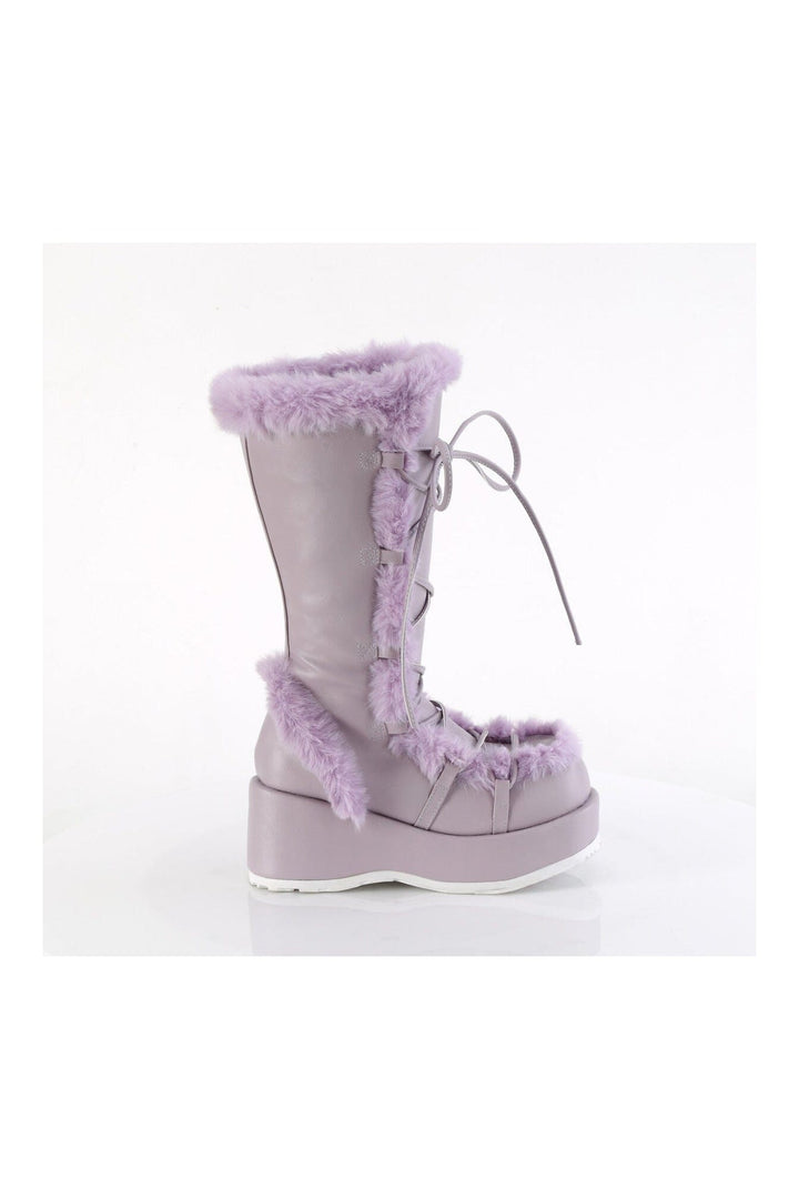 CUBBY-311 Purple Vegan Leather Knee Boot-Knee Boots-Demonia-SEXYSHOES.COM