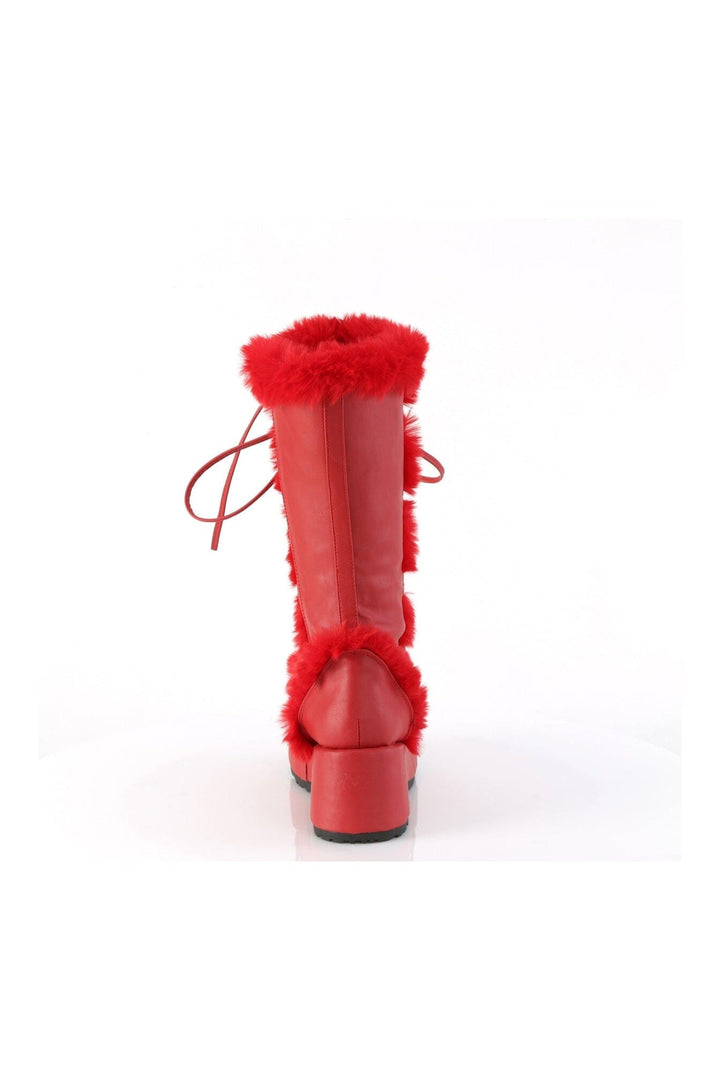 CUBBY-311 Red Vegan Leather Knee Boot-Knee Boots-Demonia-SEXYSHOES.COM