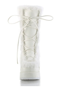 Demonia CUBBY-311 White Vegan Leather Knee Boot in White Vegan Leather