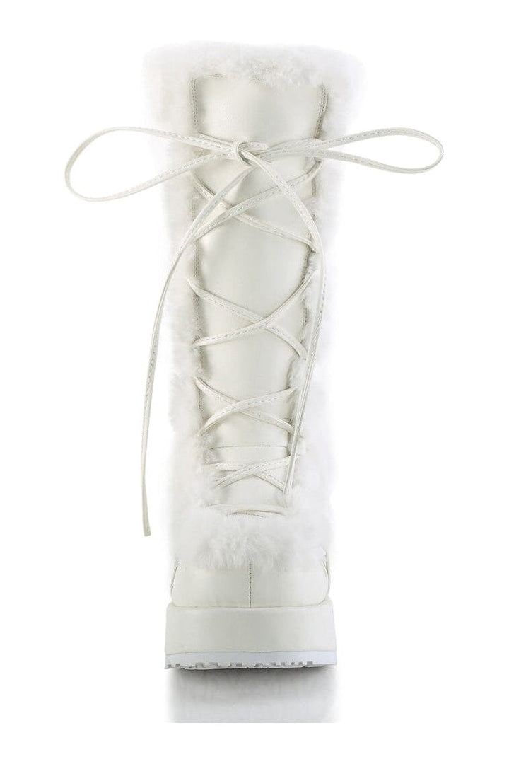 CUBBY-311 White Vegan Leather Knee Boot