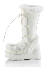 Demonia CUBBY-311 White Vegan Leather Knee Boot in White Vegan Leather