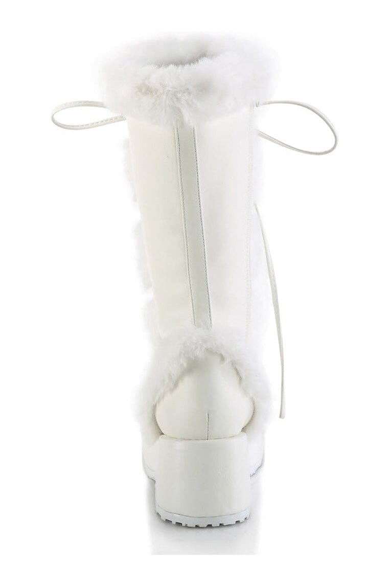 CUBBY-311 White Vegan Leather Knee Boot-Knee Boots-Demonia-SEXYSHOES.COM