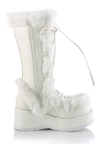 Demonia CUBBY-311 White Vegan Leather Knee Boot in White Vegan Leather