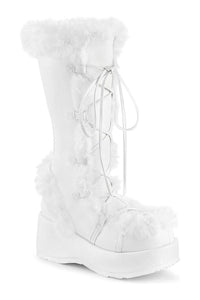 Demonia CUBBY-311 White Vegan Leather Knee Boot in White Vegan Leather from SexyShoes.com
