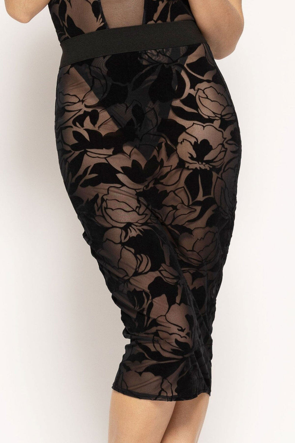 Les P'Tites Folies Cassy Black Mesh Skirt in Black 