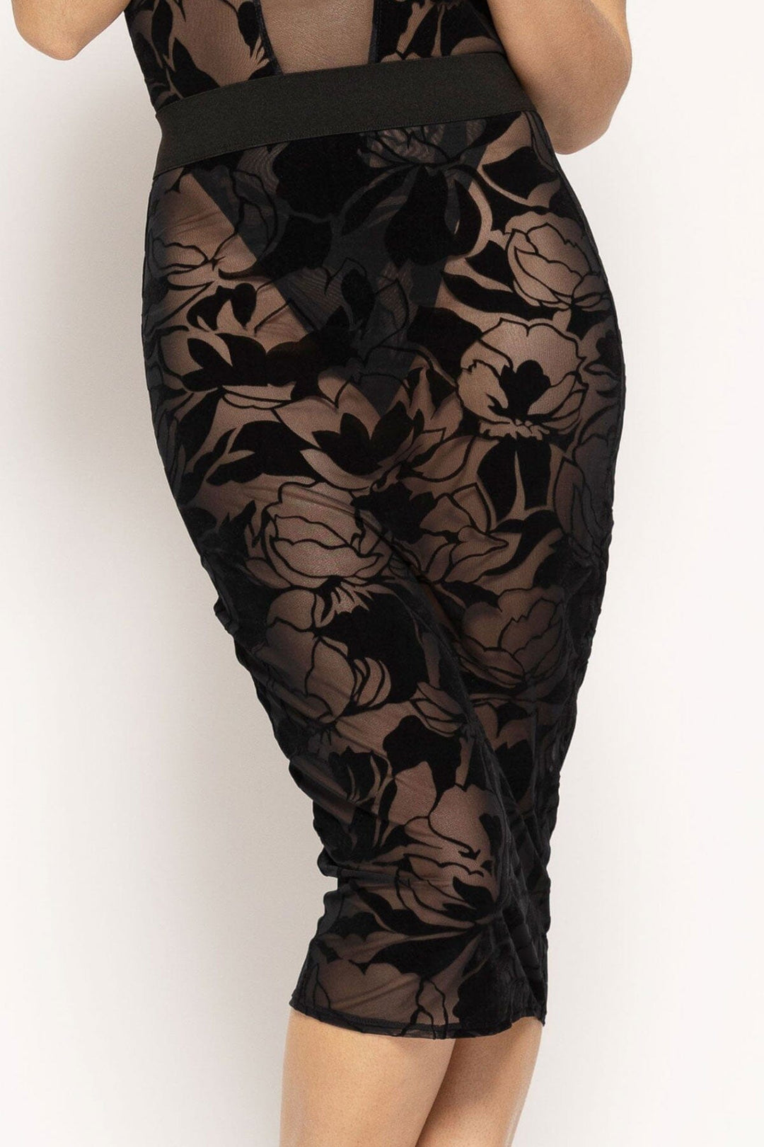 Les P'Tites Folies Cassy Black Mesh Skirt in Black 