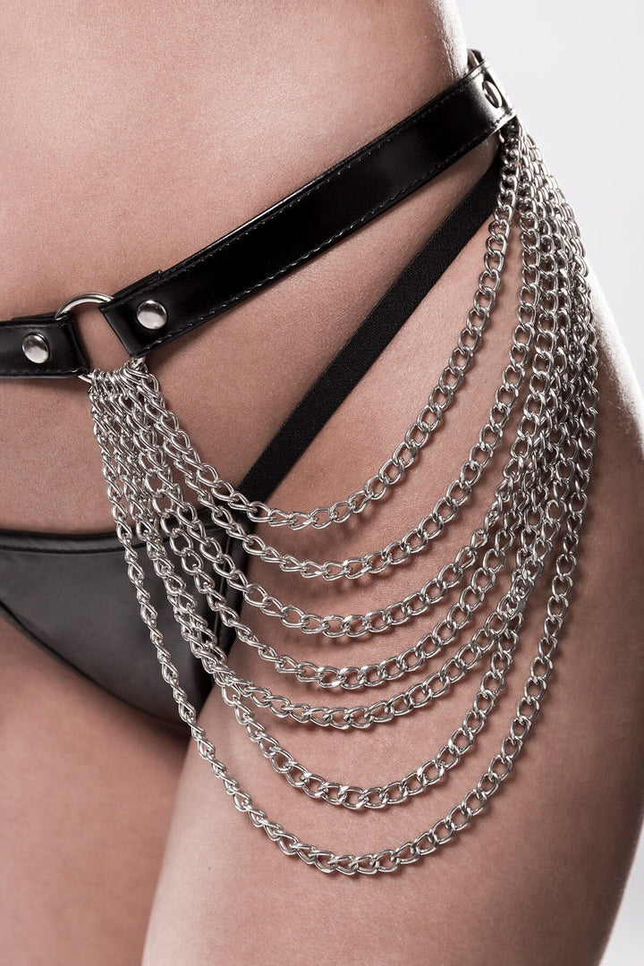 Chained Lingerie Set-Fetish Sets-Grey Velvet-SEXYSHOES.COM