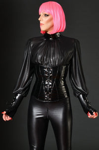 Patrice Catanzaro Chritianne Waist Cincher in Black Vinyl from SexyShoes.com