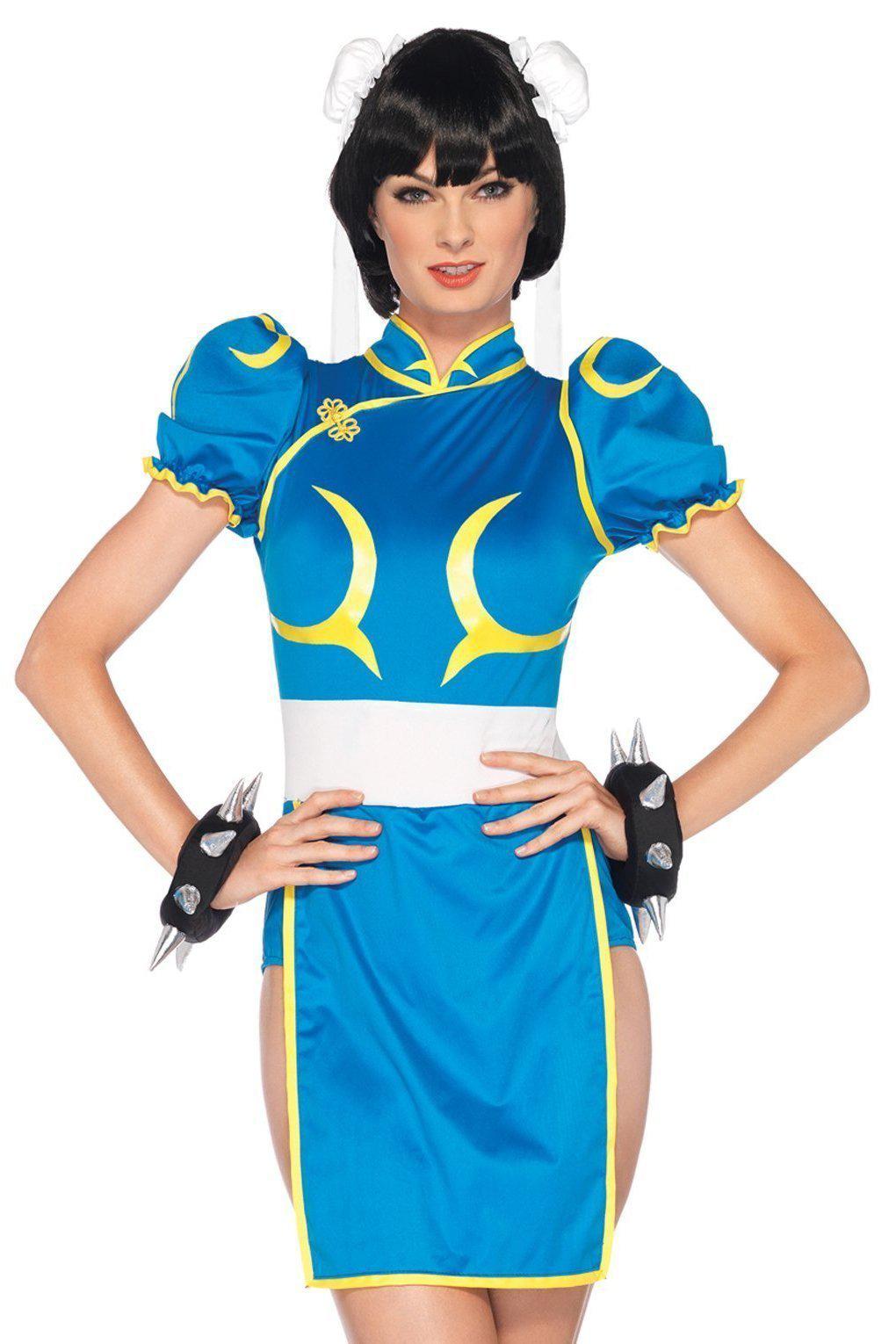 Chun-Li Costume-Hero Costumes-Leg Avenue-Blue-S/M-SEXYSHOES.COM