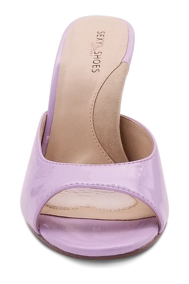 Sexyshoes Signature Micro Stiletto Sexy Mule in Lavender Patent
