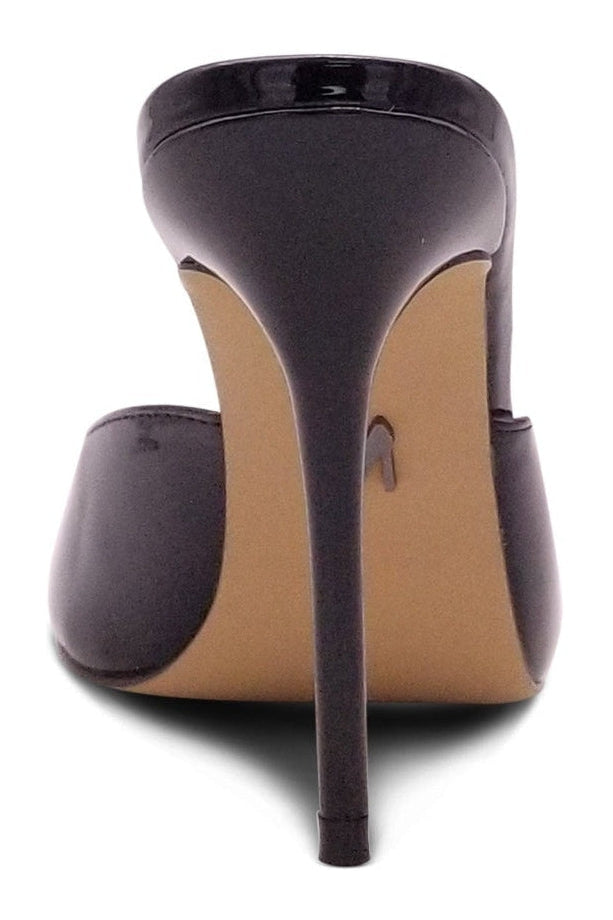 Micro Stiletto Sexy Mule-Slides-Sexyshoes Signature-Black-SEXYSHOES.COM
