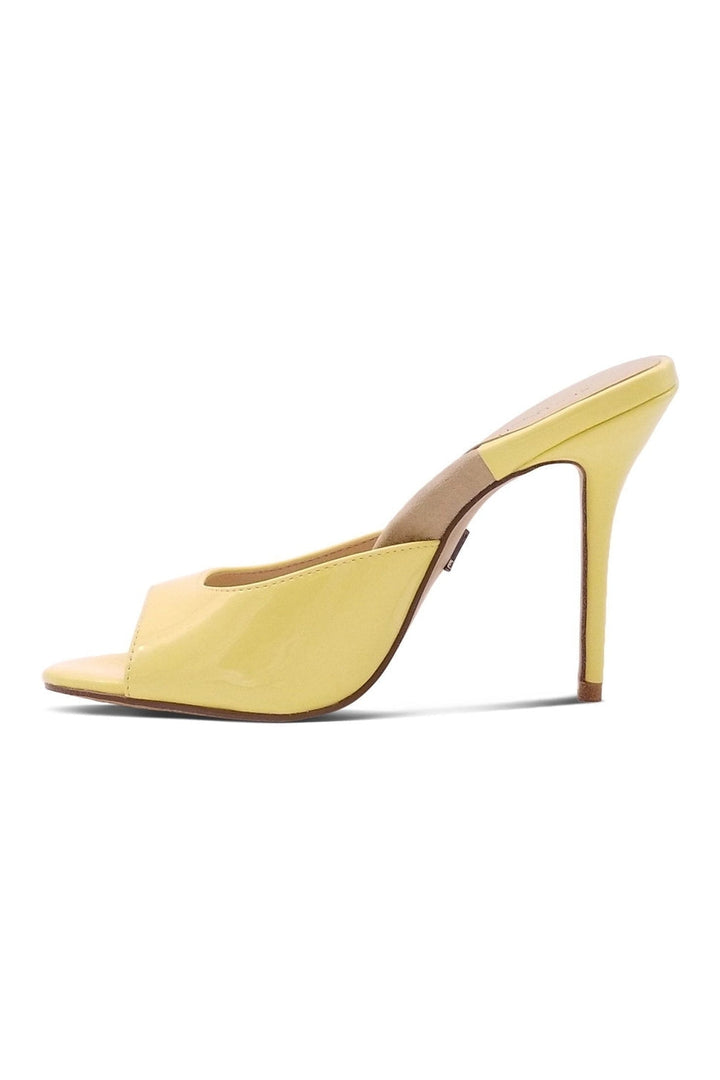 Micro Stiletto Sexy Mule-Slides-Sexyshoes Signature-Yellow-SEXYSHOES.COM