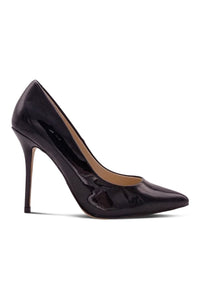 Sexyshoes Signature Super Sexy Classic Pump with Micro Stiletto Heel in Black Patent