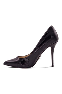 Sexyshoes Signature Super Sexy Classic Pump with Micro Stiletto Heel in Black Patent