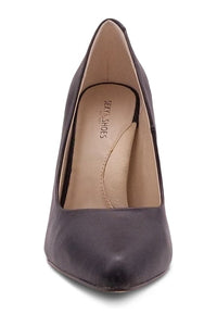 Sexyshoes Signature Super Sexy Classic Pump with Micro Stiletto Heel in Black Faux Leather