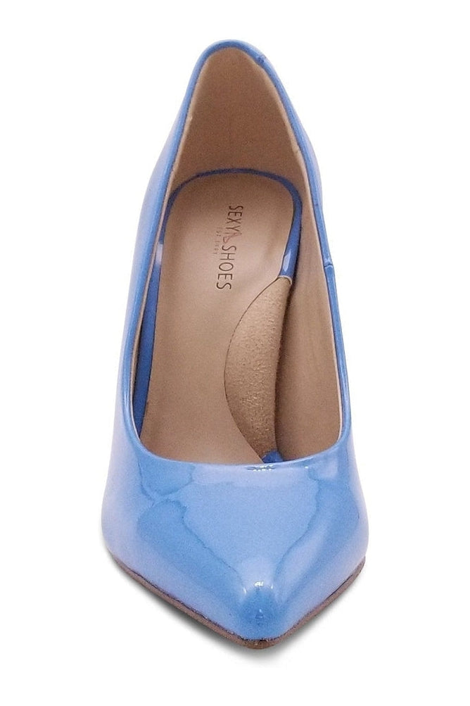 Sexyshoes Signature Super Sexy Classic Pump with Micro Stiletto Heel in Turquoise Patent