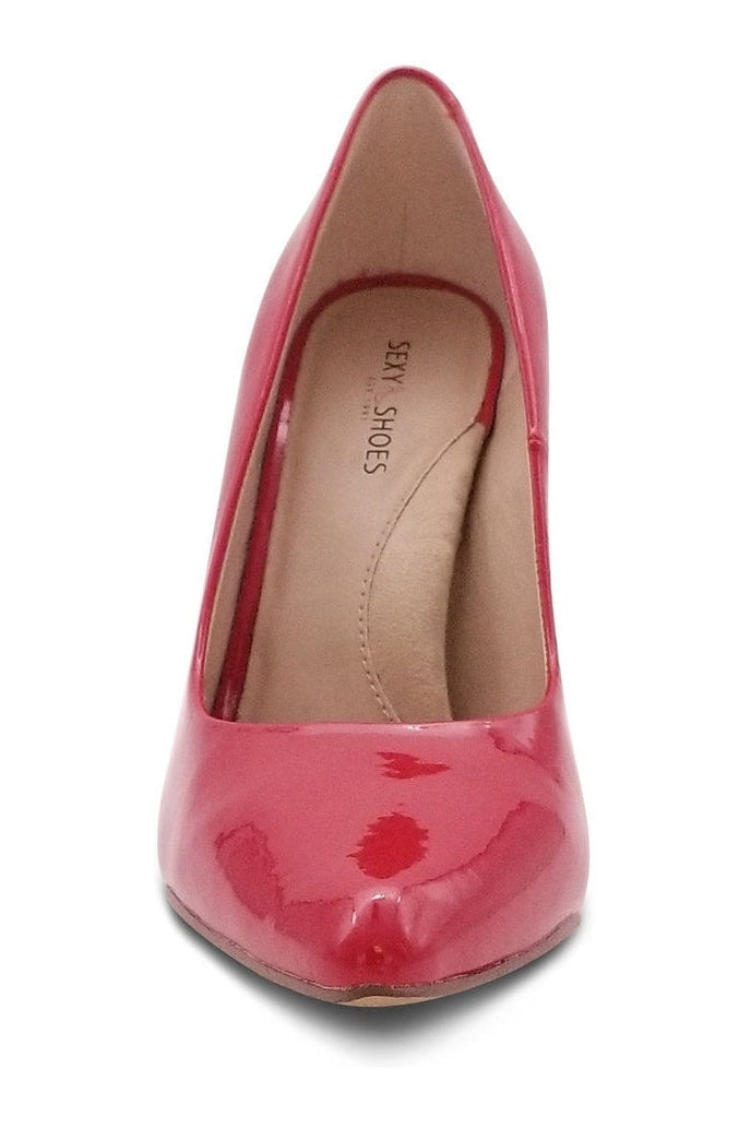 Sexyshoes Signature Super Sexy Classic Pump with Micro Stiletto Heel in Red Patent
