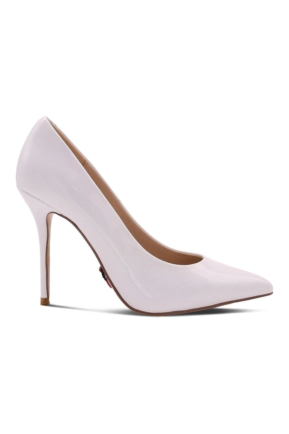 Sexyshoes Signature Super Sexy Classic Pump with Micro Stiletto Heel in White Patent