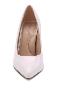 Sexyshoes Signature Super Sexy Classic Pump with Micro Stiletto Heel in White Patent
