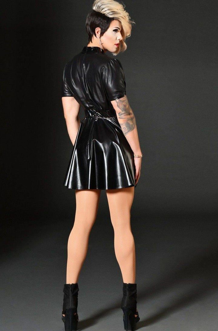 Colette Wetlook Pleated Dress-Fetish Dresses-Patrice Catanzaro-SEXYSHOES.COM