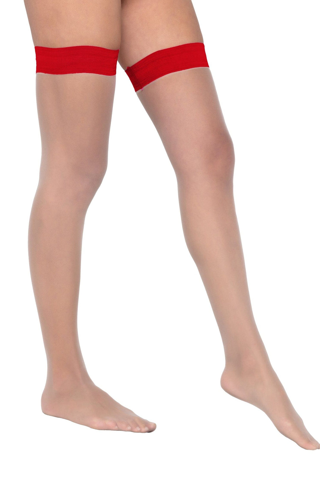 Colored Stay up Stockings-Thigh High Stockings-Roma Confidential-Red-O/S-SEXYSHOES.COM