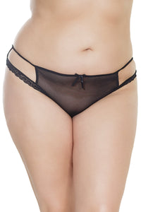 Coquette Cotton Panty Multi Strap With Ring Detail in Black  from SexyShoes.com