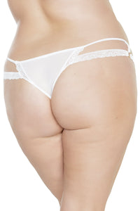 Cotton Panty Multi-Strap With Ring Detail | Plus Size-Strings + Thongs-Coquette-White-Q-SEXYSHOES.COM
