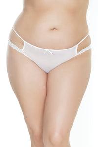 Coquette Cotton Panty Multi Strap With Ring Detail in White  from SexyShoes.com