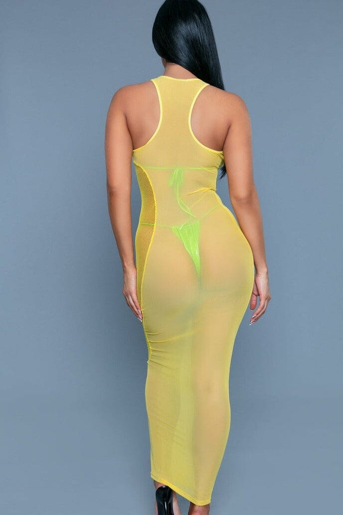 Cover-Ups Dress With Side Mesh Panel-Cover Ups-SEXYSHOES.COM