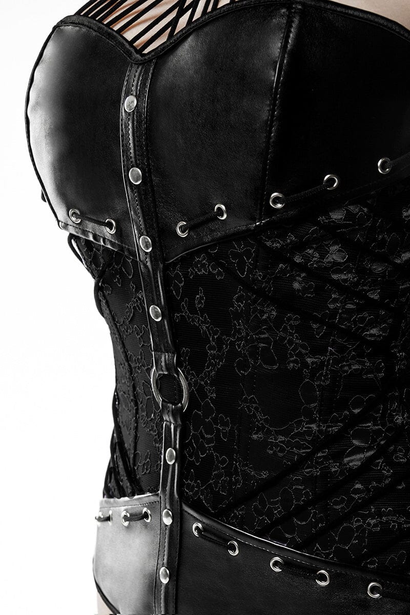 Crisscross Choker w/Sweetheart Neckline Corset-Fetish Corsets-Grey Velvet-SEXYSHOES.COM
