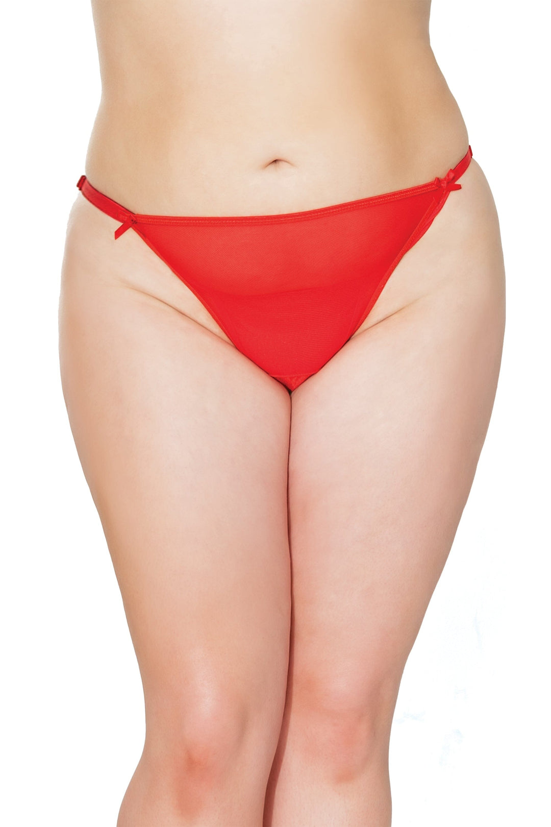 Crotchless Ruffle Panty | Plus Size-Panties-Coquette-Red-Q-SEXYSHOES.COM