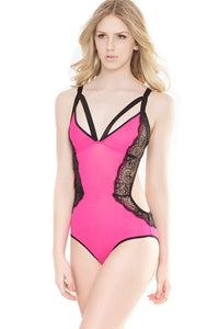 Coquette Crotchless Teddy in Pink  from SexyShoes.com