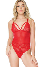 Crotchless Teddy With Bow Detail