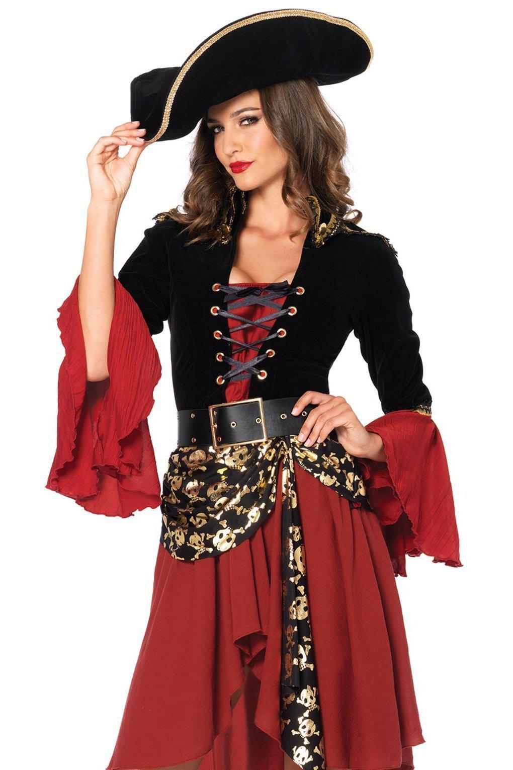 Cruel Seas Captain Costume-Pirate Costumes-Leg Avenue-Black-S-SEXYSHOES.COM