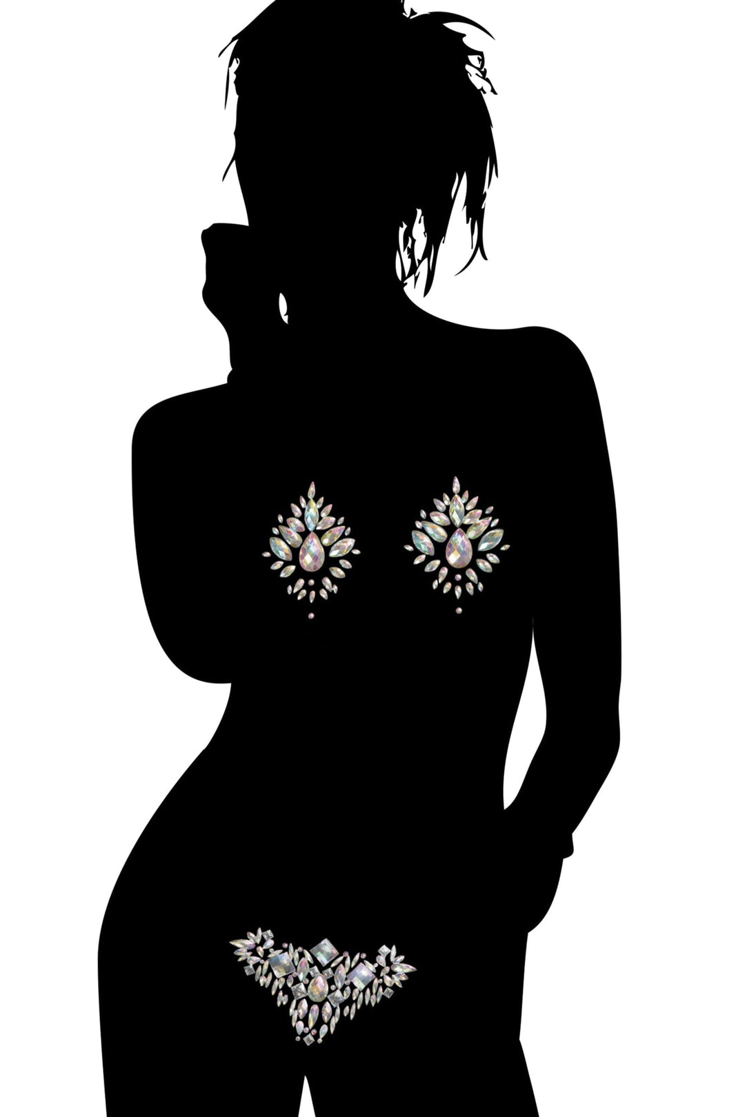 Crystal Rhinestone Flat Pasties / Body Jewel-Body Jewelry-Coquette-Rainbow-O/S-SEXYSHOES.COM